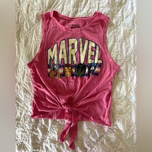 Marvel Pink Tie-Front Tank with Characters